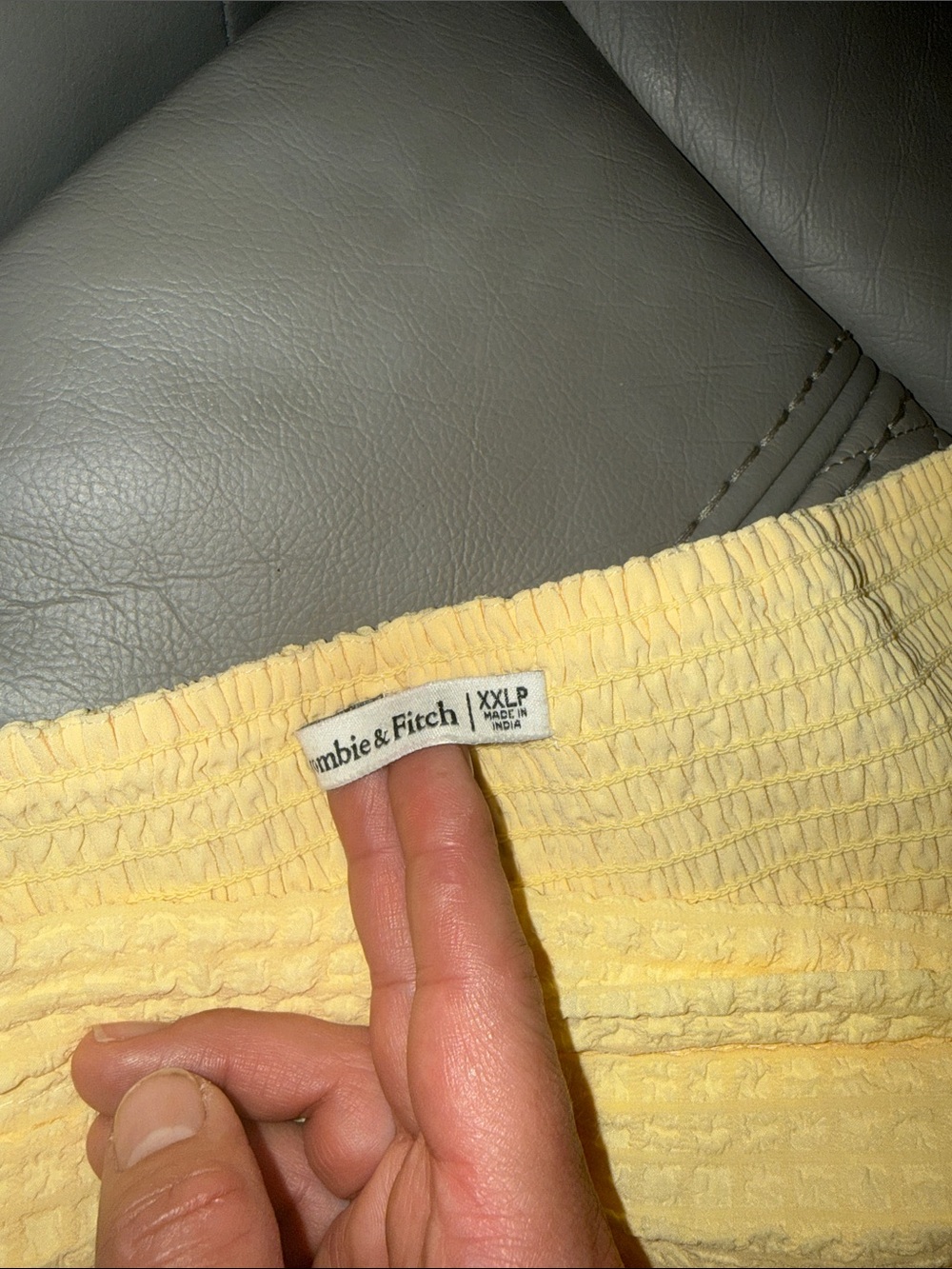 Abercrombie & Fitch Yellow Puff-Sleeve Smocked Mini Dress - Picture 7 of 10
